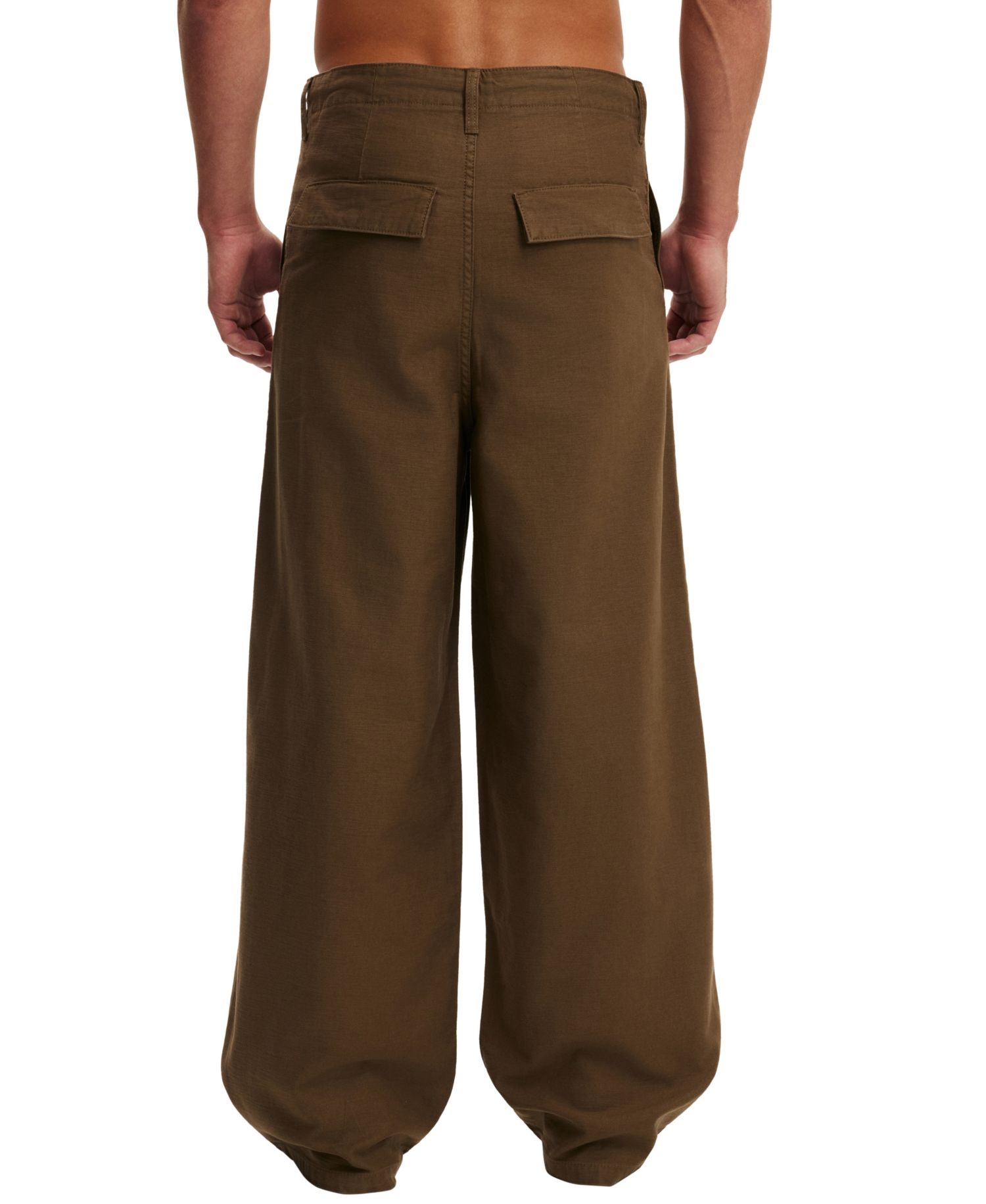 Men's Super Baggy Utility Elastic-Waist Wide-Leg Casual Pants