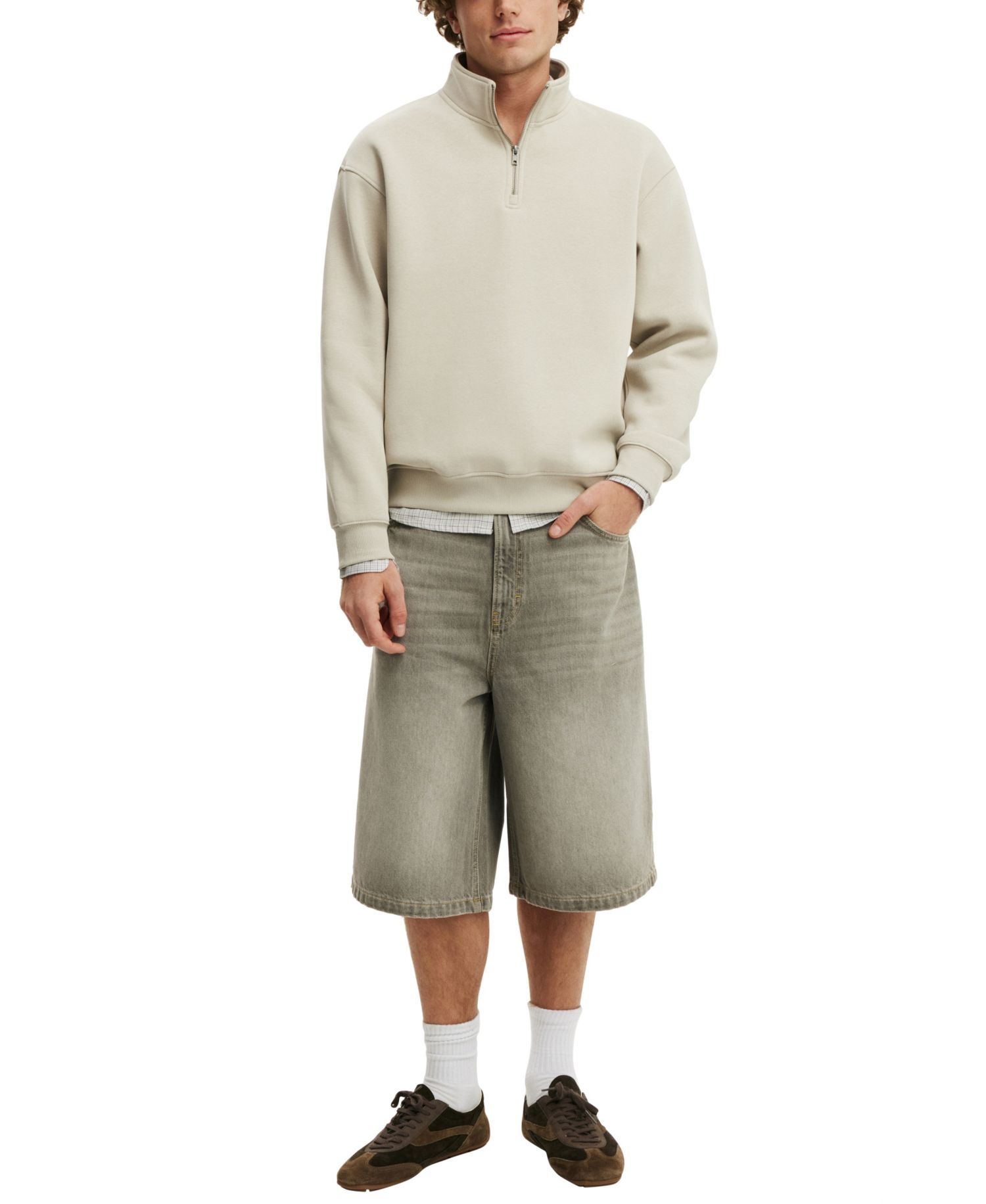 Men's 14 Zip Fleece Mock Neck Pullover