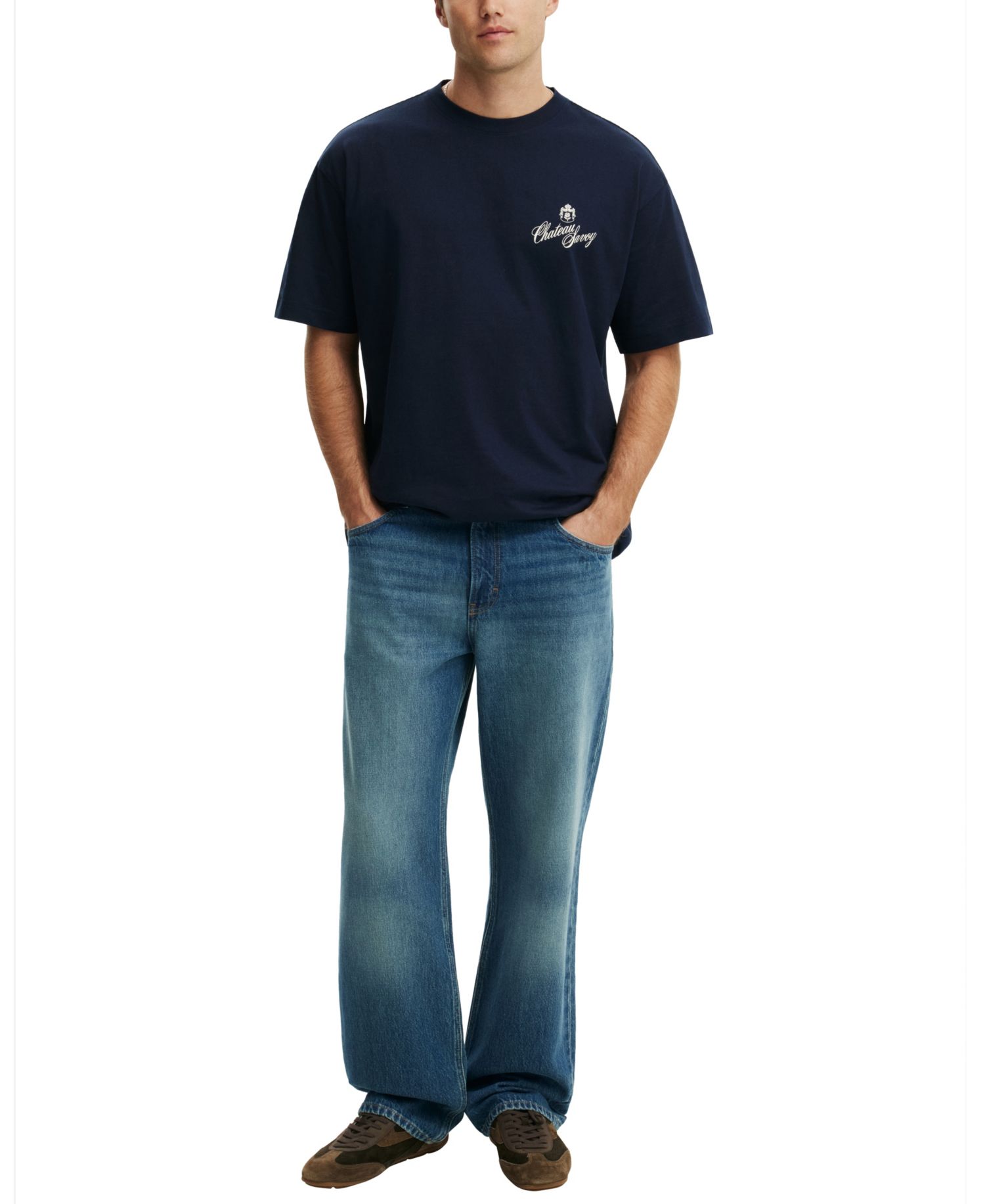 Men's Chateau Lavoy Graphic Drop-Shoulder Heavyweight Cotton T-Shirt