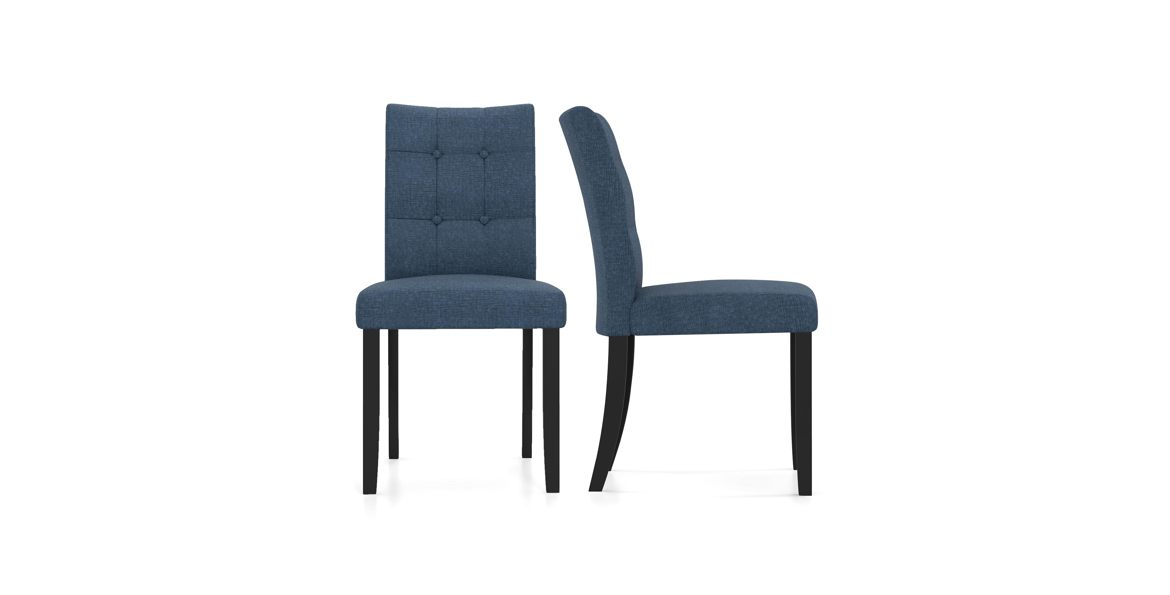Mecale Set of 2 Tufted Dining Chairs Armless with Rubber Wood Legs