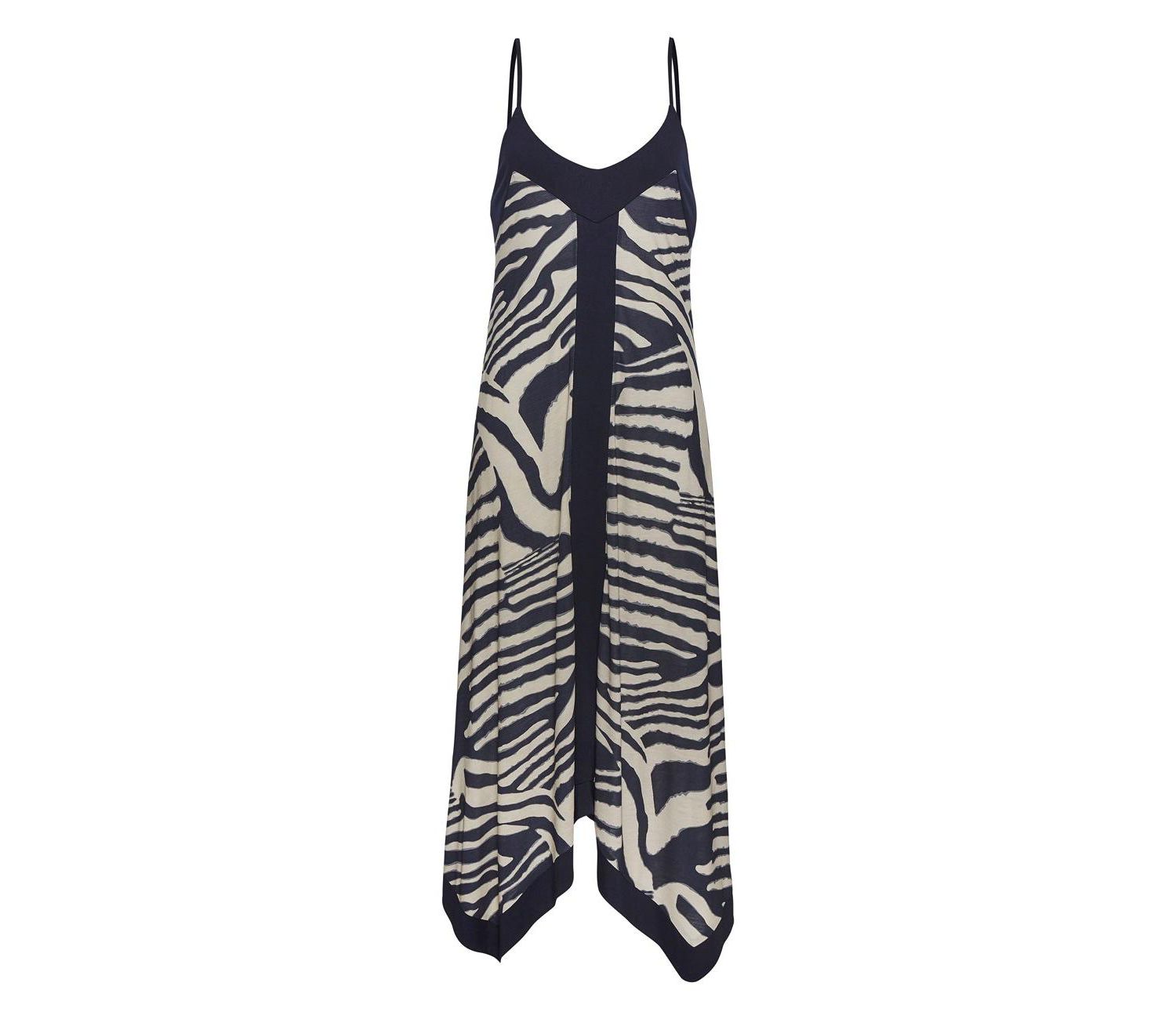 Women's Color-Block Deep V-Neckline Animal-Print Midi Dress