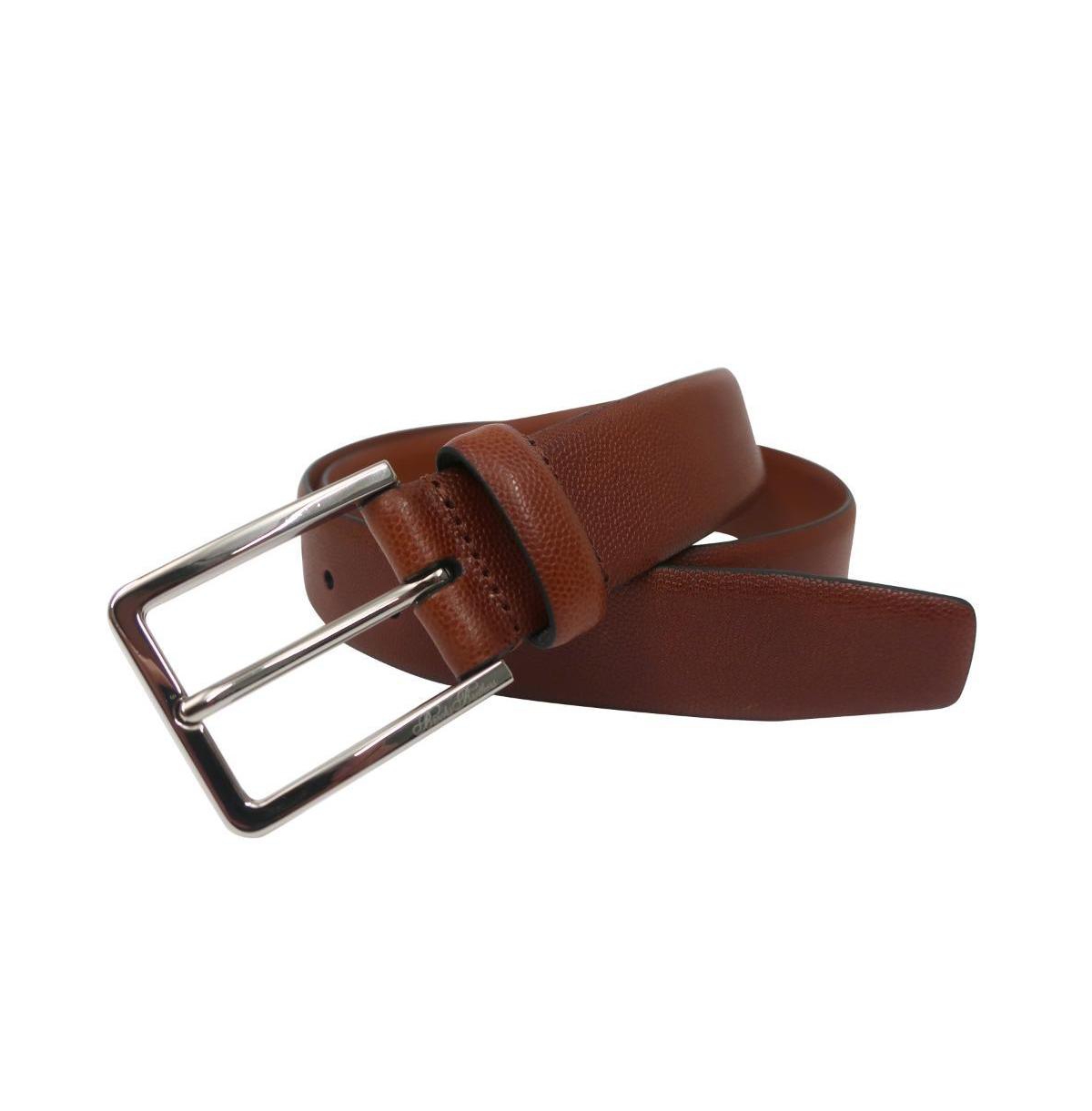 B by Brooks Brothers Made in Italy Top-Grain Leather Embossed Belt - Cognac