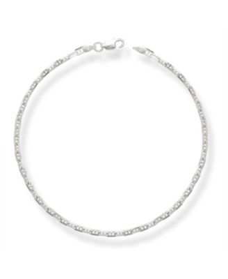 10 Inch Anchor Chain Anklet in Sterling Silver