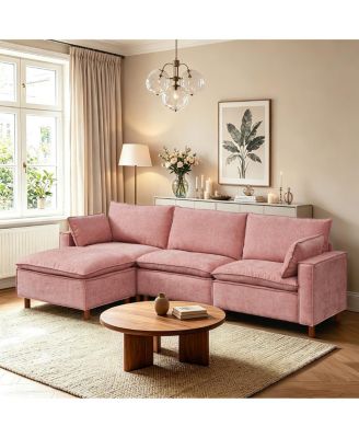 108.5" Modular Chenille Sectional Sofa