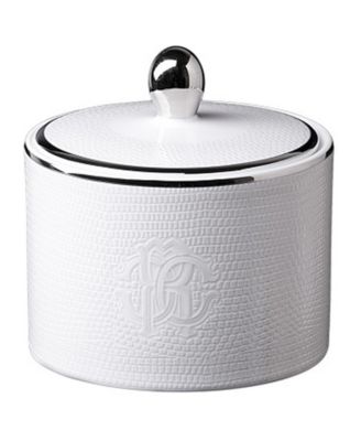 Sugar Pot Lizard Platin diam. 3.3", H 3.5"
