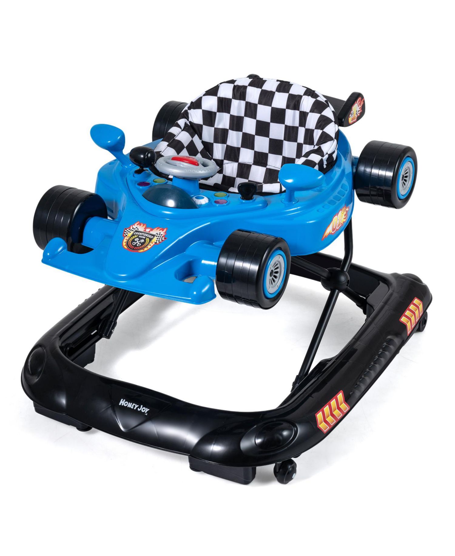 4-in-1 Foldable Baby Walker, Adjustable-Height, 4-Mode
