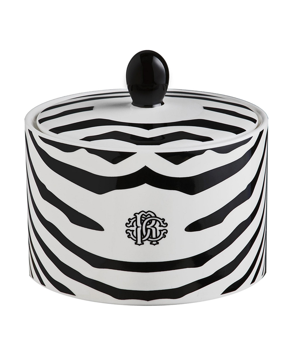 Roberto Cavalli Sugar Pot Zebrage diam. 2.5", H 3.3"