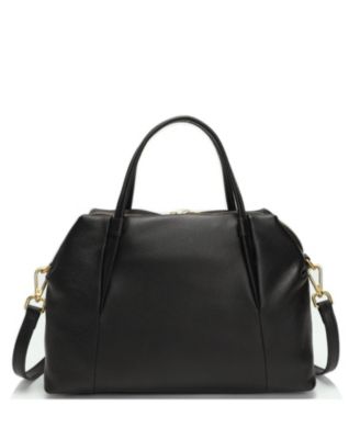 Women's Ava Pebbled Leather Satchel Bag Top Handle Crossbody Purse Structured Medium Everyday Tote with Shoulder Strap