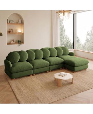 Streamdale Large 5-Seater Chenille Modular Sectional Sofa with Ottoman