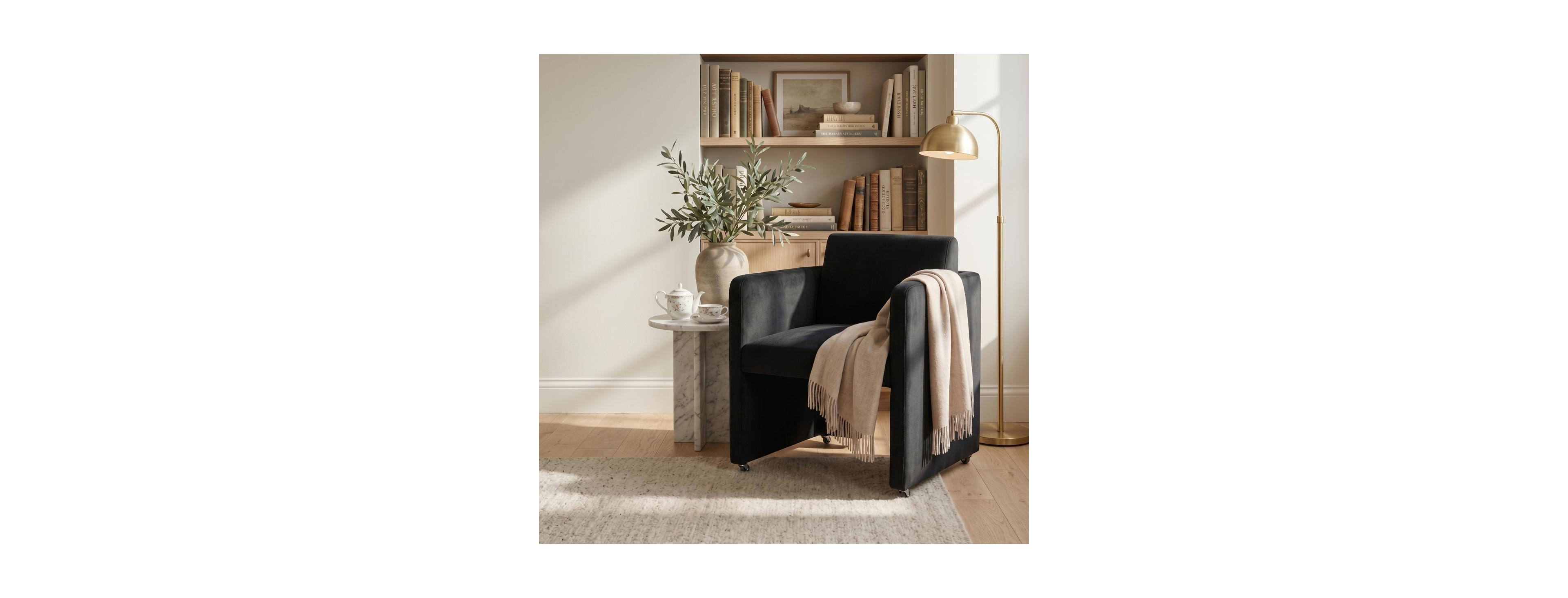 Streamdale Furniture Modern Upholstered Velvet Barrel Dining Chair with Arms