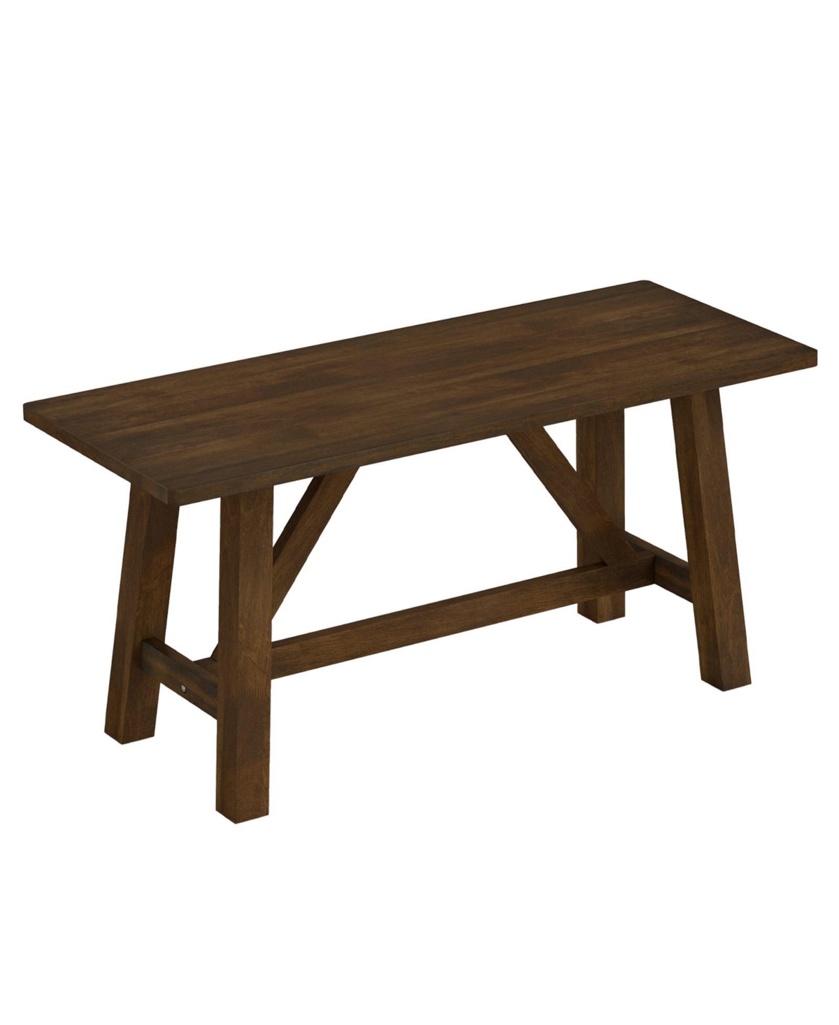 Sugift Farmhouse Wooden Entryway Dining Bench with 400 Lbs Weight Capacity - Brown