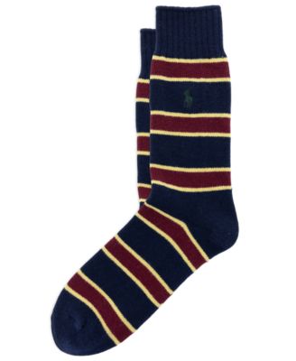 Men's Wool-Blend Repp Stripe Boot Crew Socks