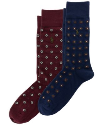 Men's Foulard Slack Print Socks, 2-Pack