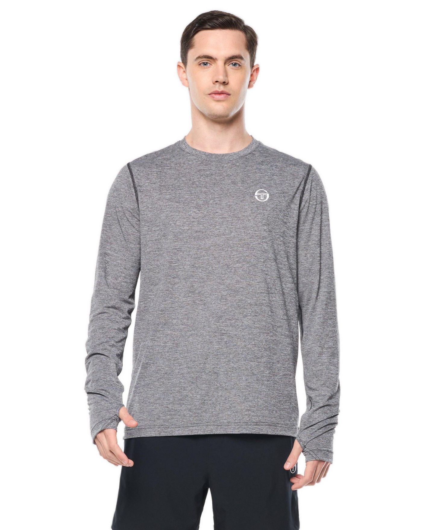 Мужская футболка Sergio Tacchini Affondo Long-Sleeve Regular-Fit Crewneck, цвет: Чёрный — фото 1