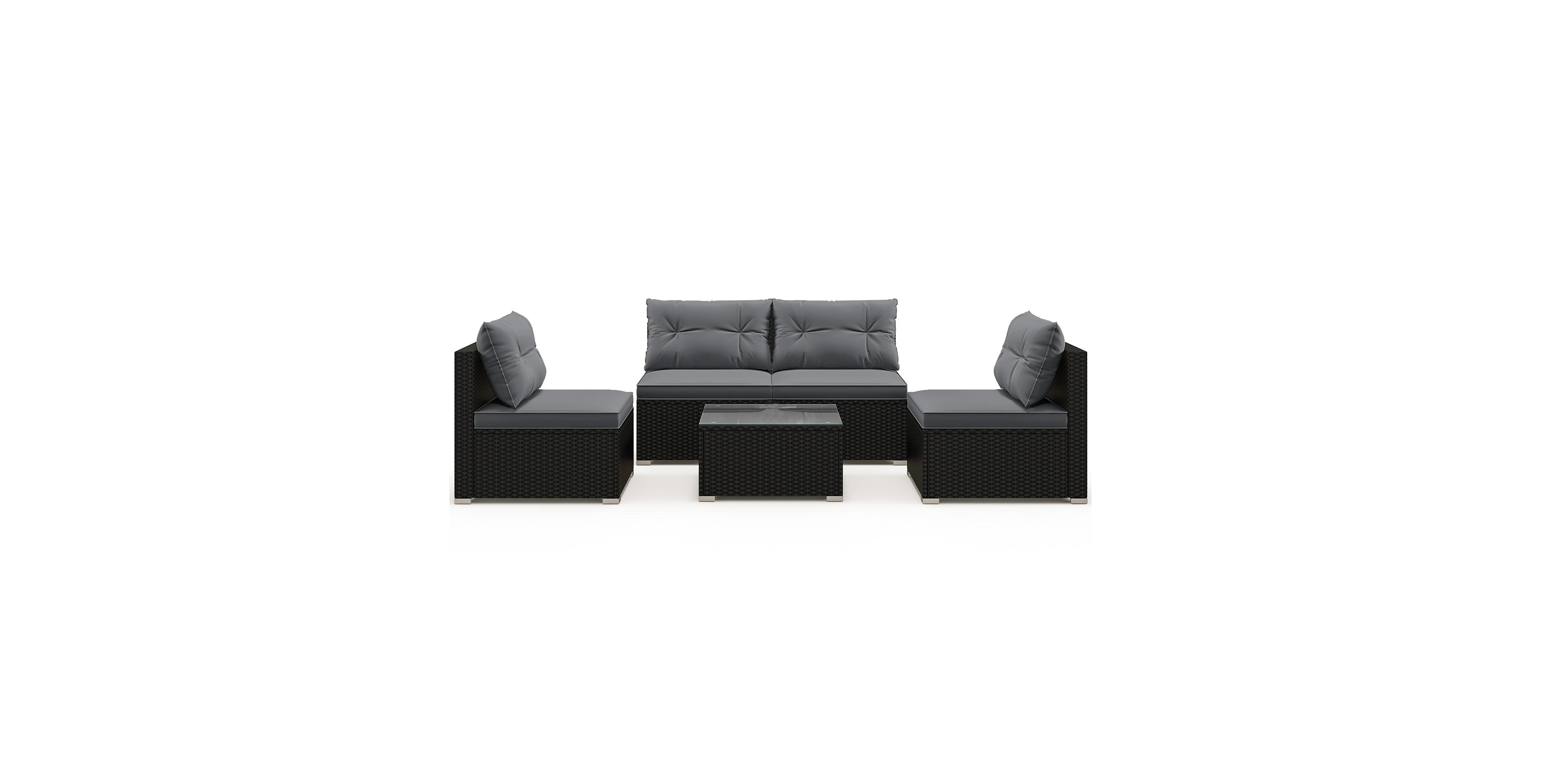 Slickblue 5 Piece Outdoor Patio Furniture Set with Cushions and Coffee Table