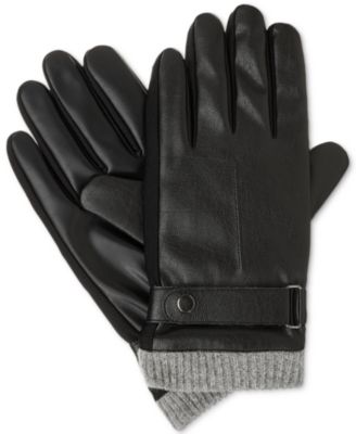 Isotoner Signature - Men's Faux Leather smarTouch&reg; Gloves