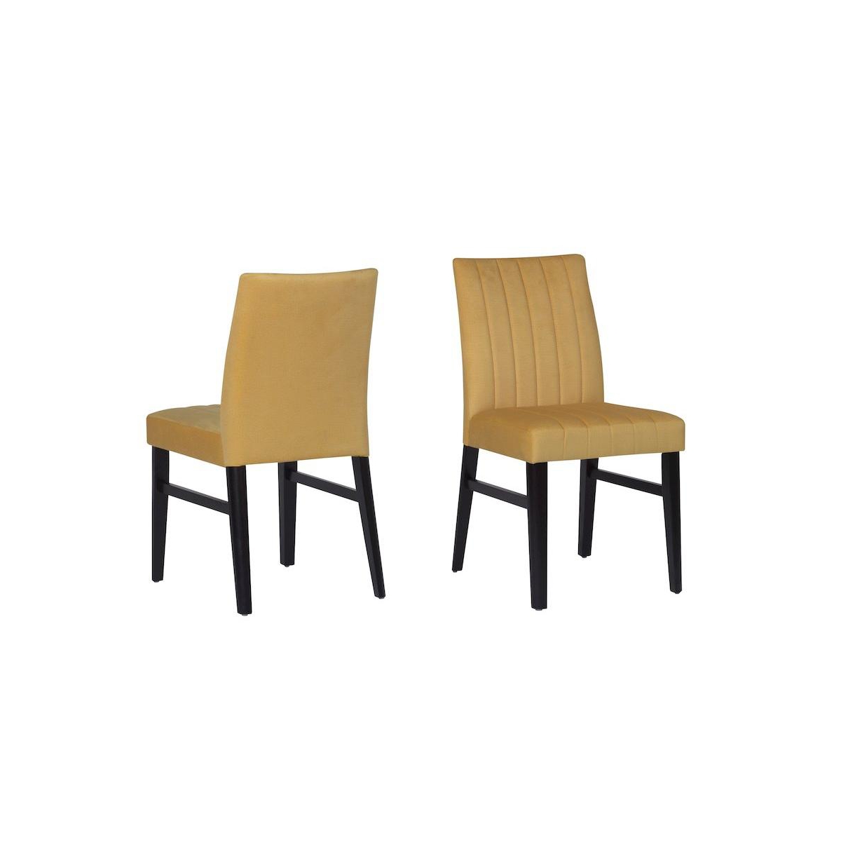Roundhill Furniture Wendell Contemporary Upholstered Dining Chairs, Set of 2 - Yellow