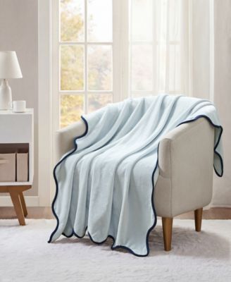 Cozy Soft Plush Scallop Edge Throw, 50" x 60"