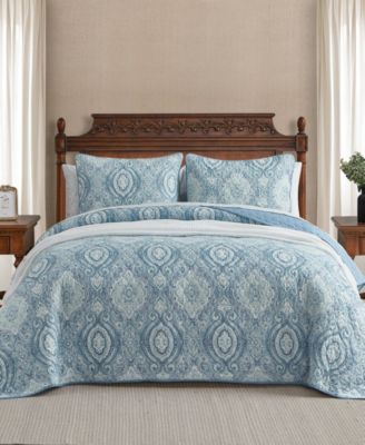 Tommy Bahama Turtle Cove Cotton Reversible 3 Piece Quilt Set, King