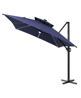 13 X 10 Ft. Aluminum Double Top Cantilever Patio Umbrella with LED Strip Lights