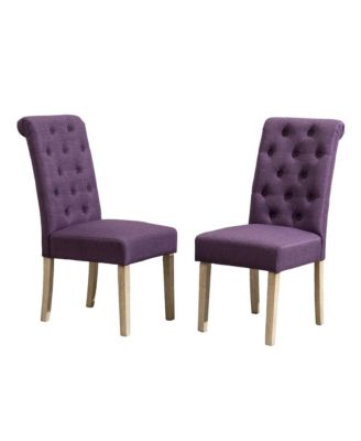 Habit Solid Wood Tufted Parsons Dining Chair, Set of 2