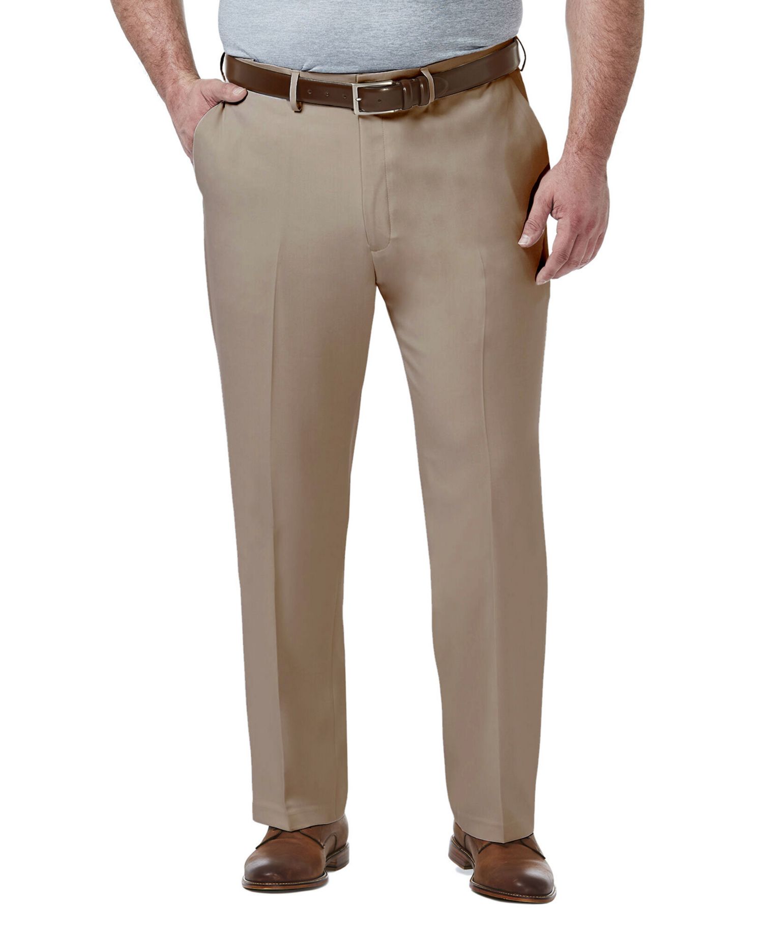Men's Big & Tall Premium Comfort Stretch Classic-Fit Solid Flat Front Dress Pants