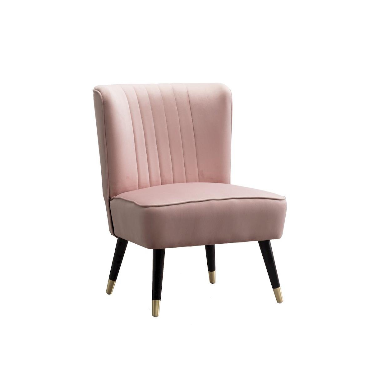 Roundhill Furniture Elon Contemporary Velvet Upholstered Accent Chair - Pink