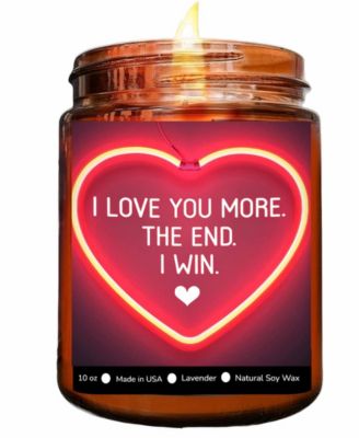 I Love You More Lavender Scented Soy Wax Candle, 10oz