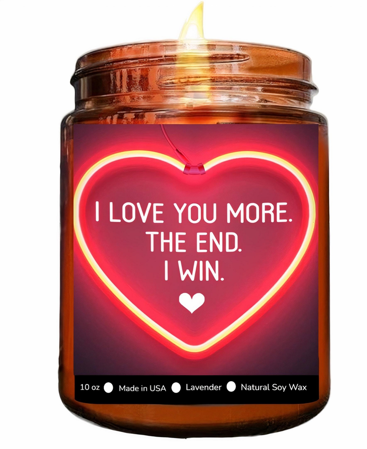 Lovery I Love You More Lavender Scented Soy Wax Candle, 10oz