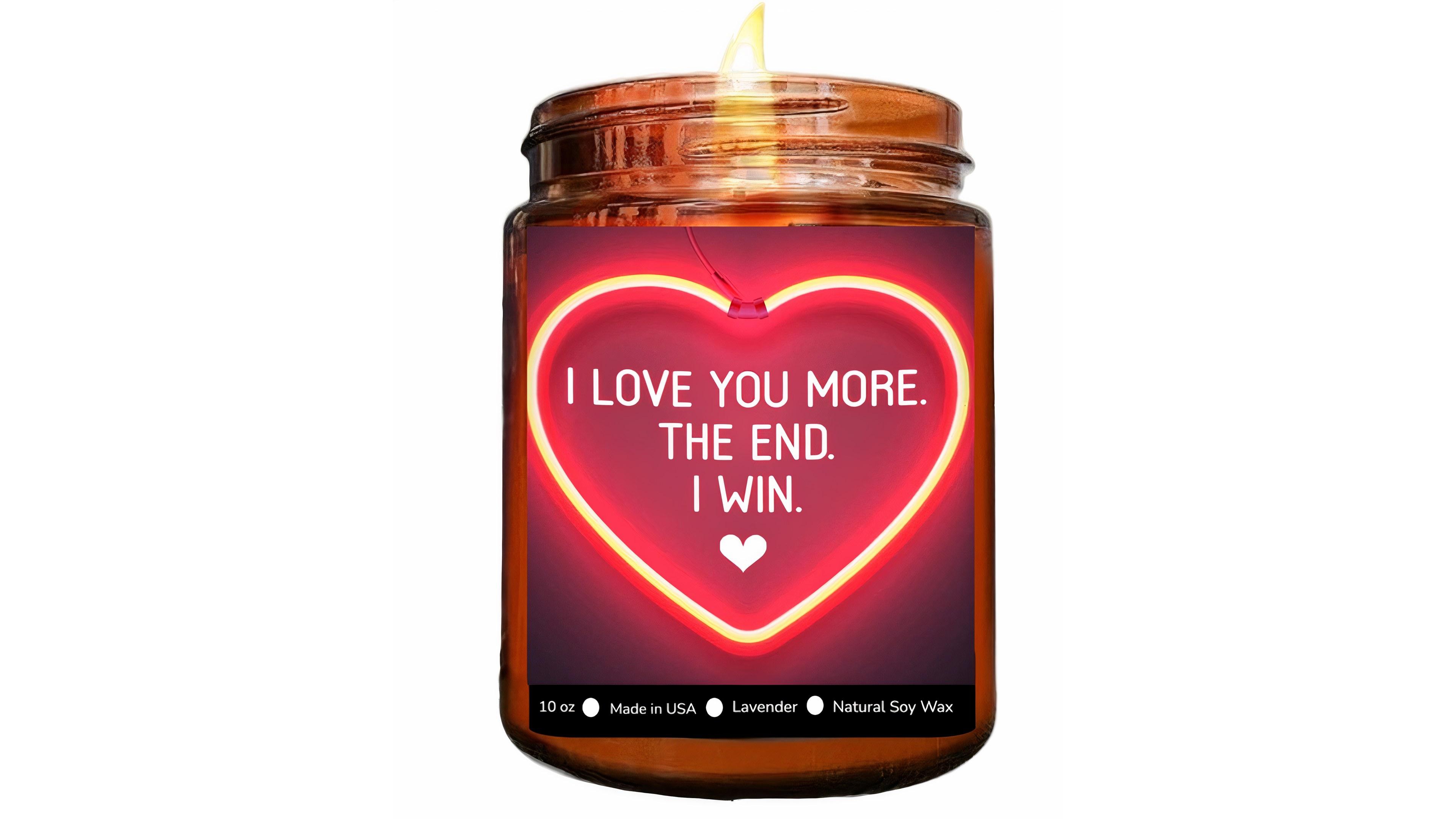 Lovery I Love You More Lavender Scented Soy Wax Candle, 10oz