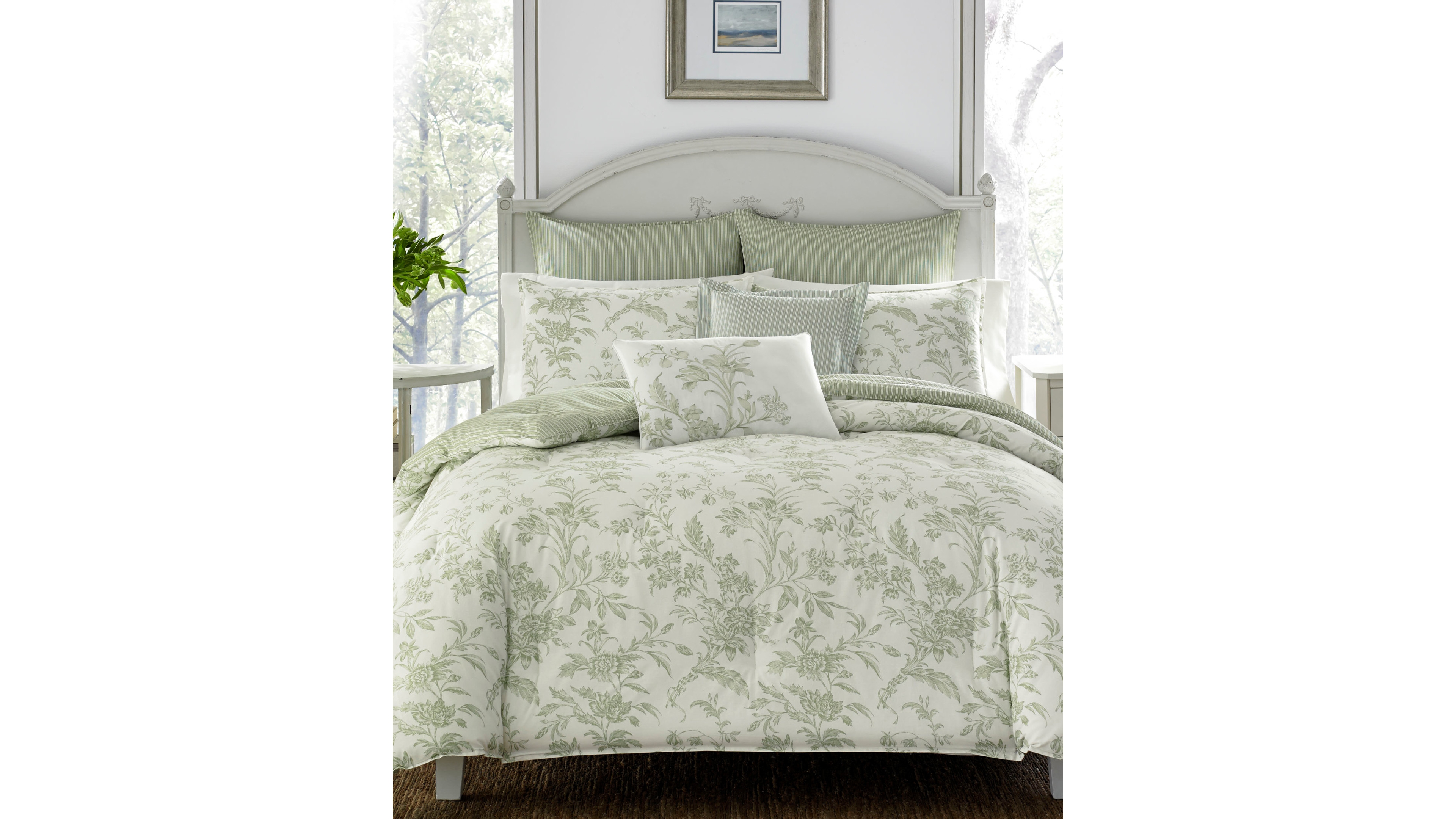Laura Ashley Natalie Cotton Reversible 3-Pc. Duvet Cover Set, King
