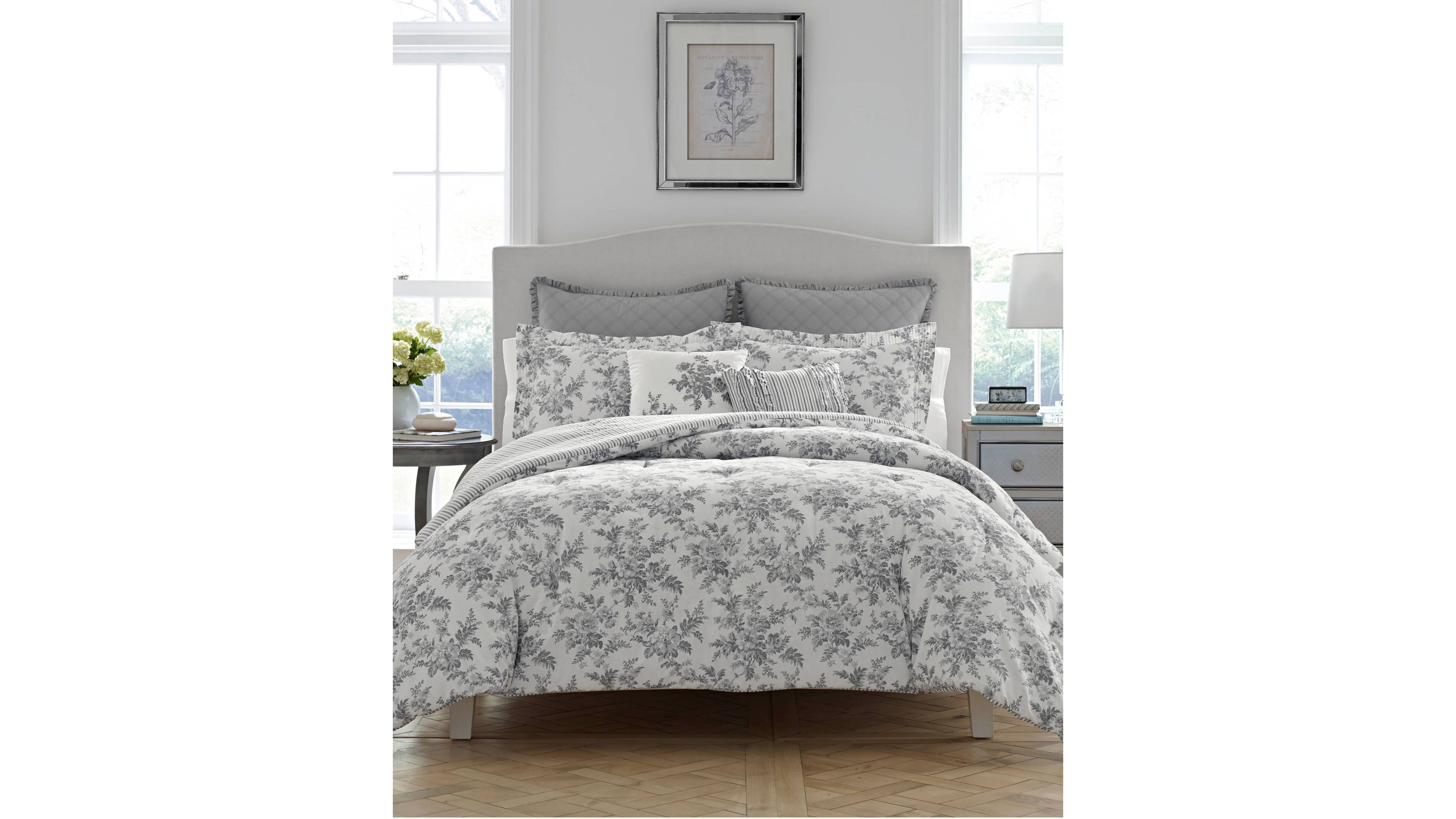 Laura Ashley Annalise Floral Comforter Set, Full/Queen
