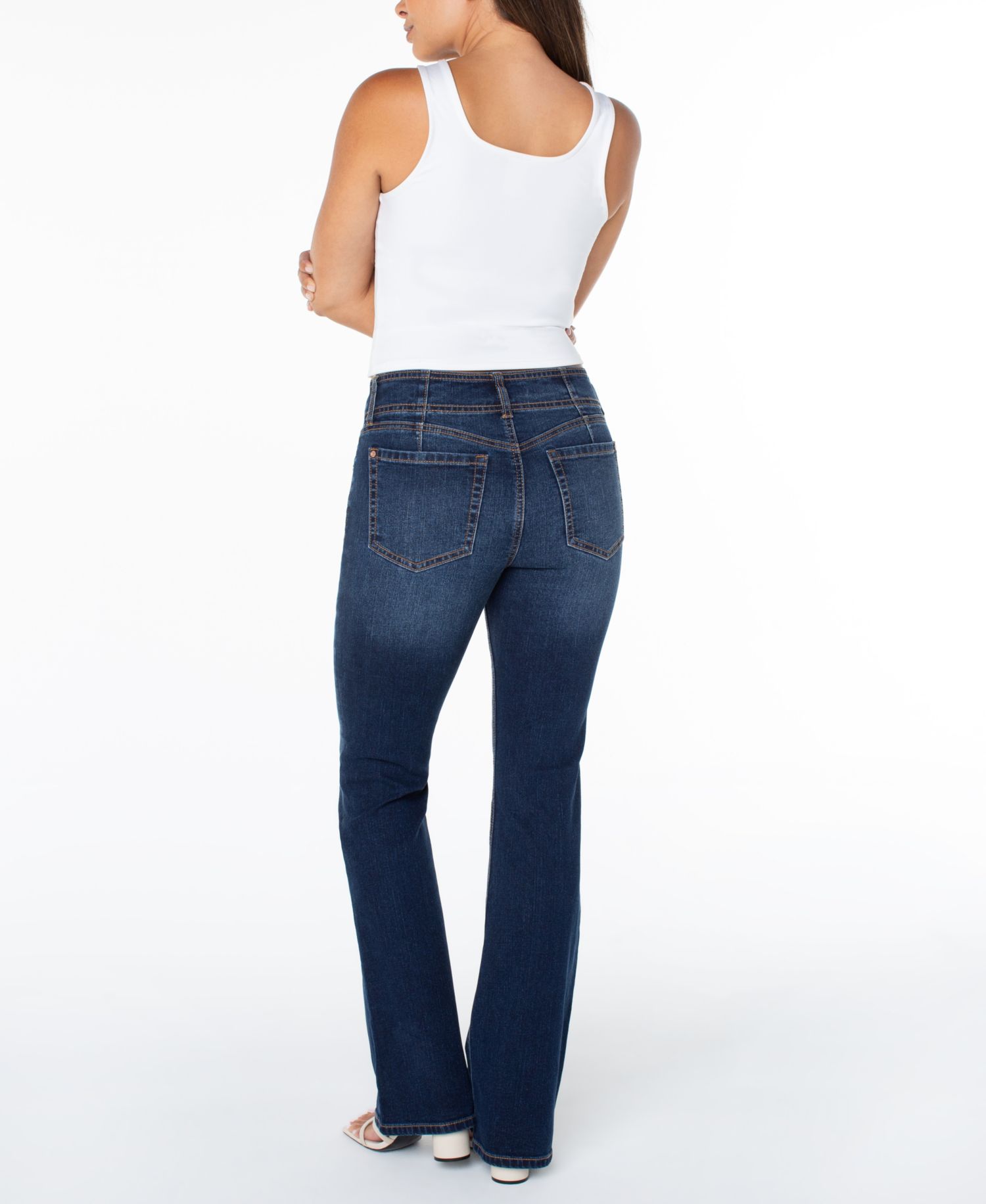 Juniors' Retro Mid-Rise Bootcut Stretch Jeans