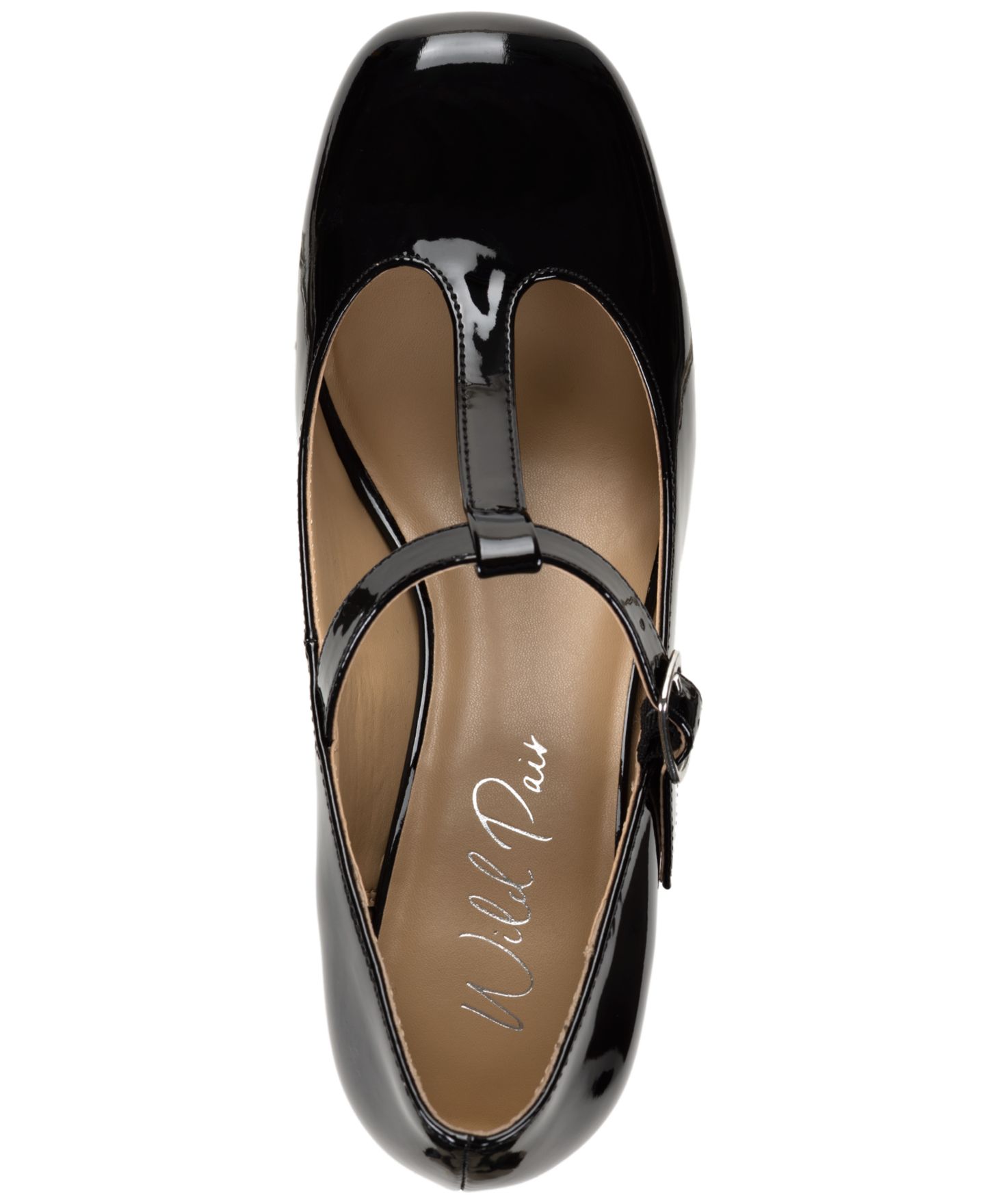 Женские туфли Wild Pair Vesperaa T-Strap Square Toe Mary Jane Pumps, цвет: Чёрный — фото 4