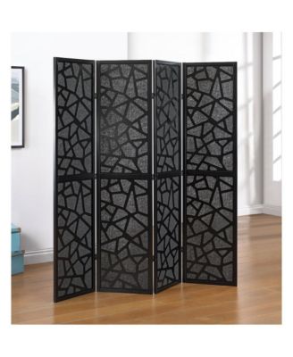 Aurra 4-Panel Wood Room Divider, Folding Portable Partition Screen