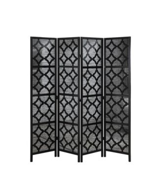 Quarterfoil Diamond Design 4-Panel Room Divider