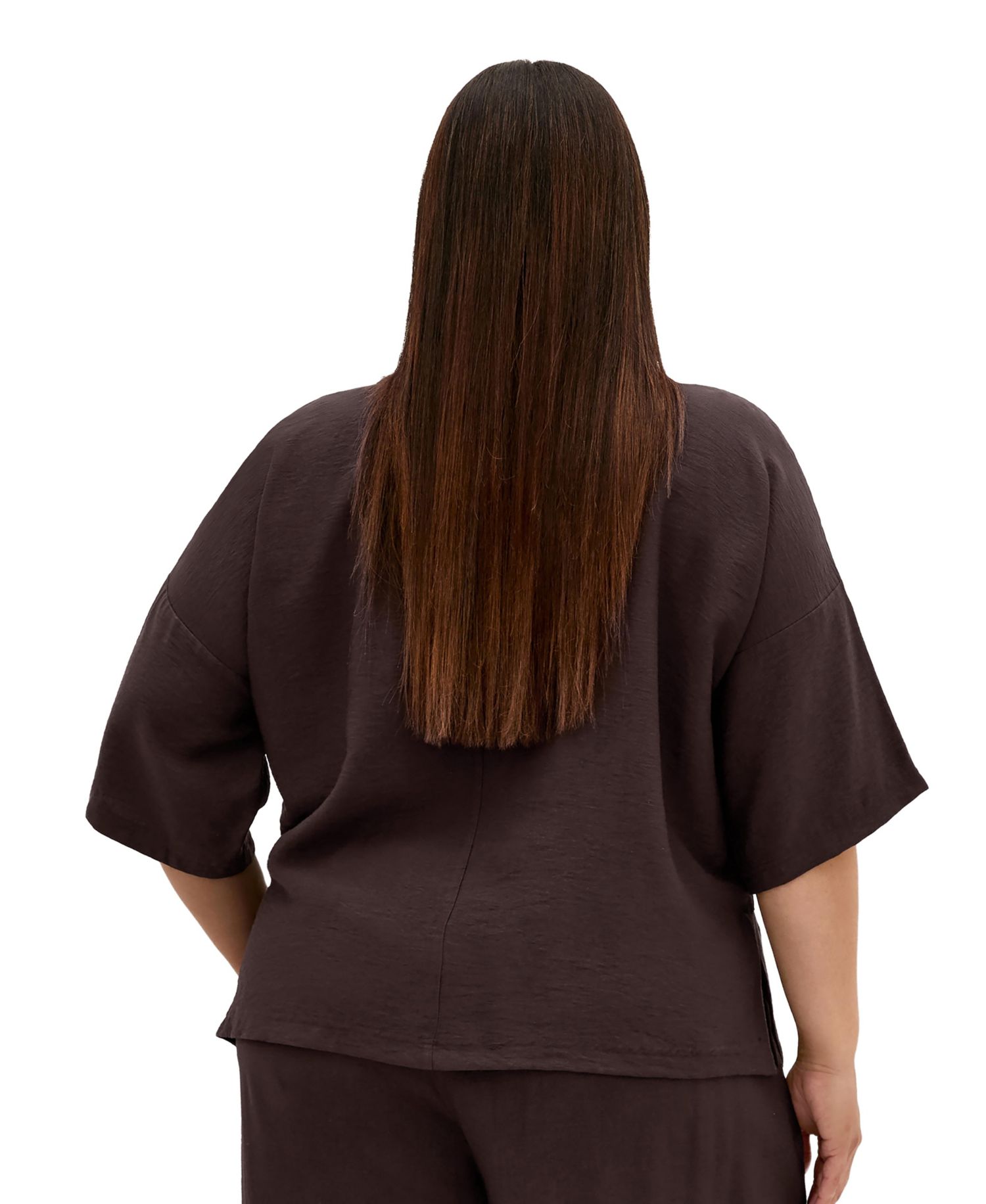 Plus Size Alexi Drop-Shoulder Relaxed Hip-Length Top