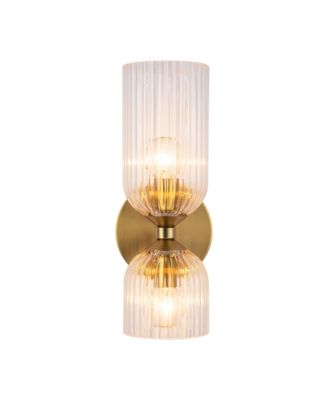 Nelly 12-in Brushed Ribbed Glass Socket Damp-Rated Wall/Vanity Light