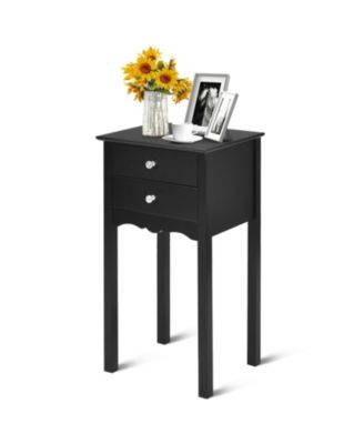 Side Table End Accent Table with 2 Drawers