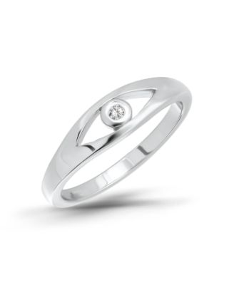 Cubic Zirconia Silver-Tone Stacking Ring