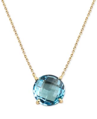 【MEJURI】日本未入荷☆大人気Round Topaz Necklace 8x6mm-aa-swiss-blue-topaz-
