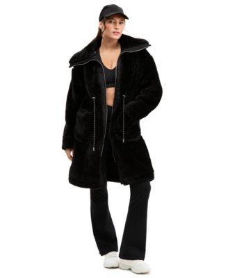 Women's Faux Fur Sherpa Mid-Length Jacket
