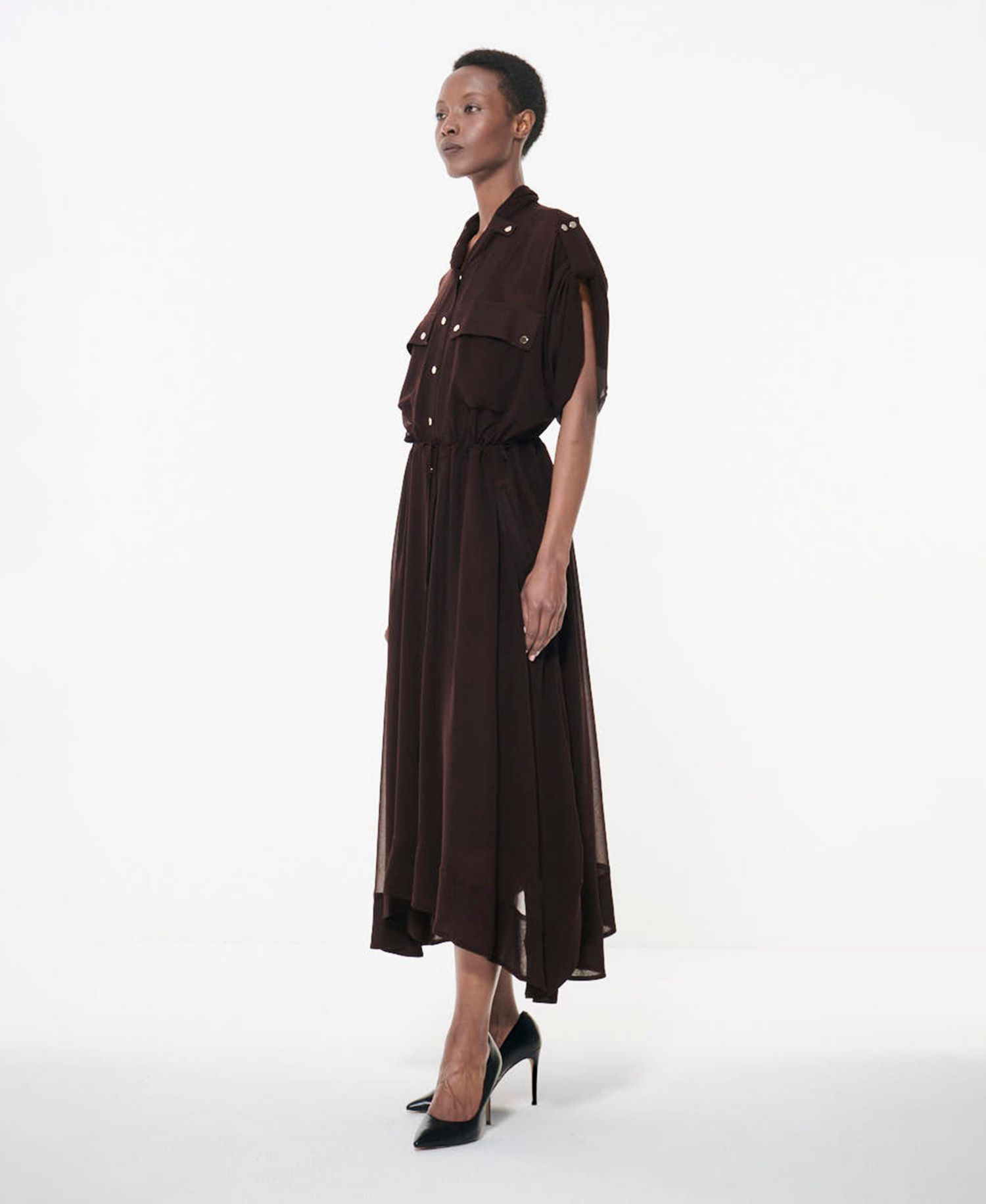 Women's Patch Pocket Drawcord Waist Dress