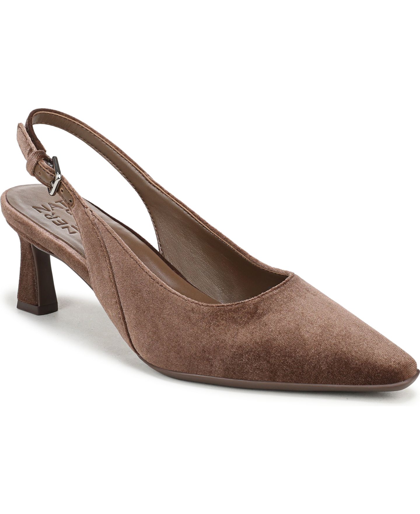 Женские туфли Naturalizer Tansy Slingback Snip-Toe Flared, цвет: Коричный коричневый бархатный — фото 1