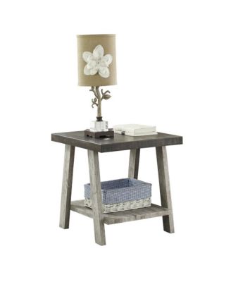 Athens Contemporary Two-Tone Wood Shelf End Table