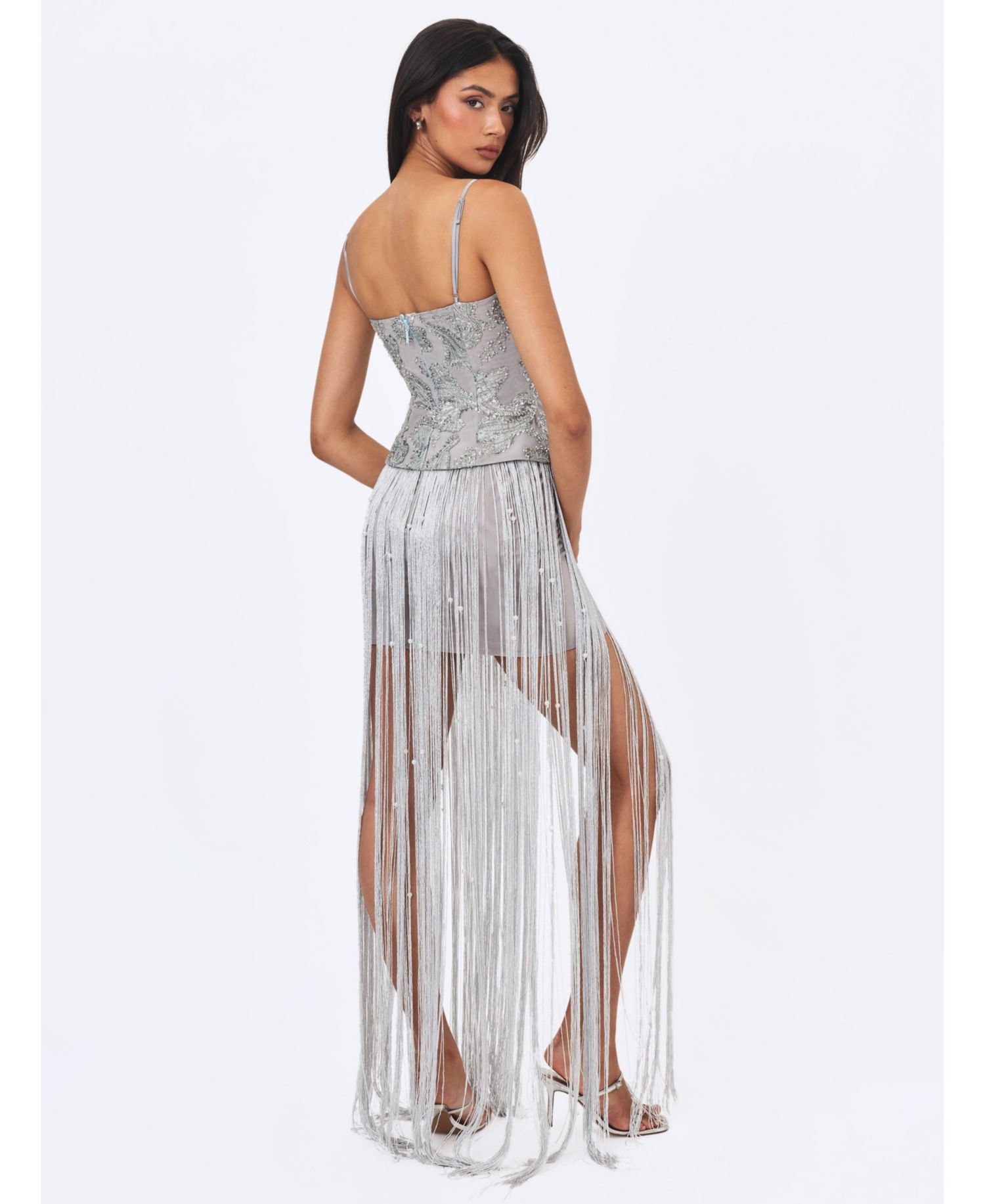 Women's Olisa Beaded Peplum Tassel Maxi Dress