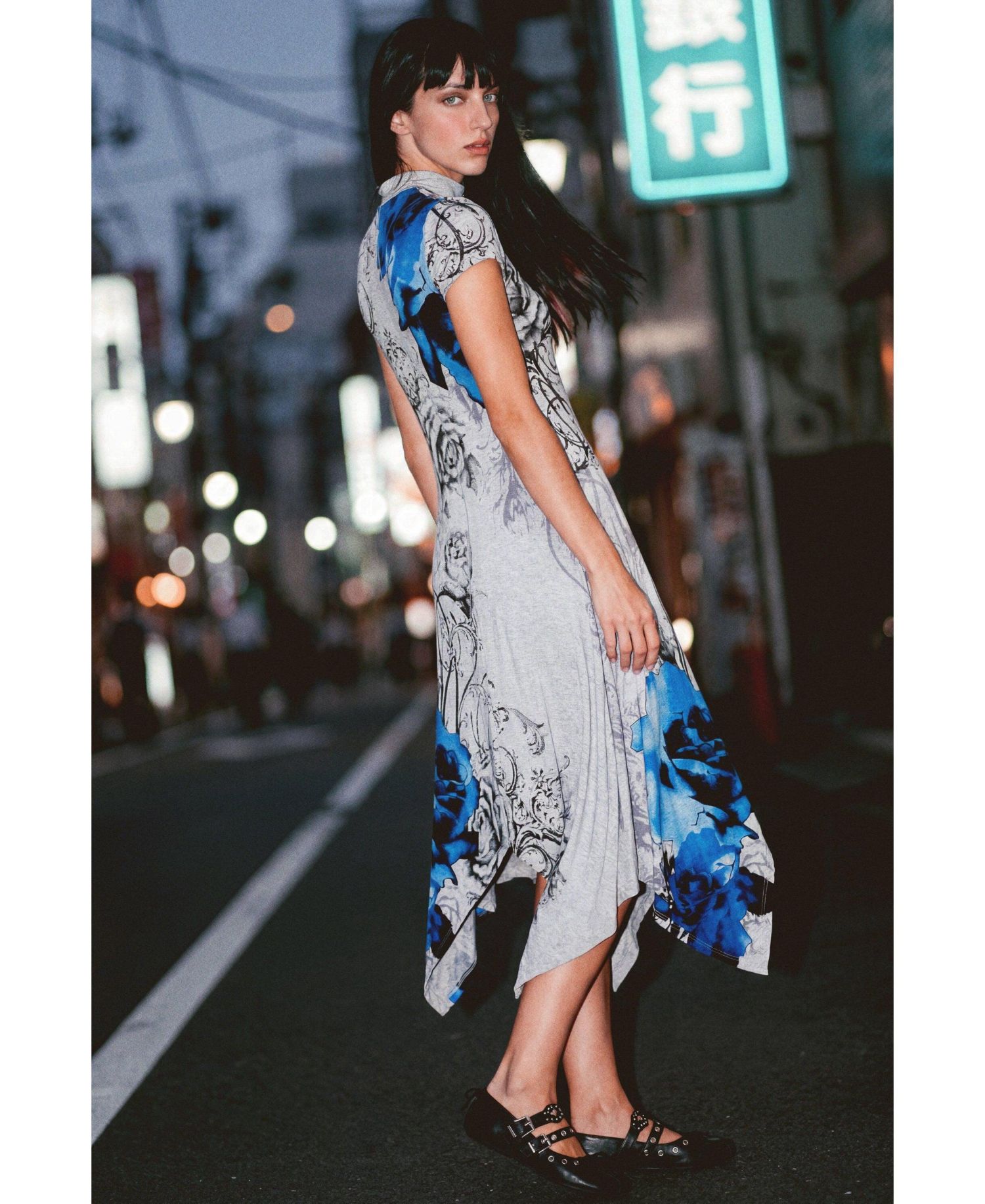 Women's printed halter midi dress