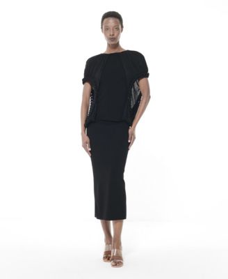 Women's Knit Pencil Midi Skirt