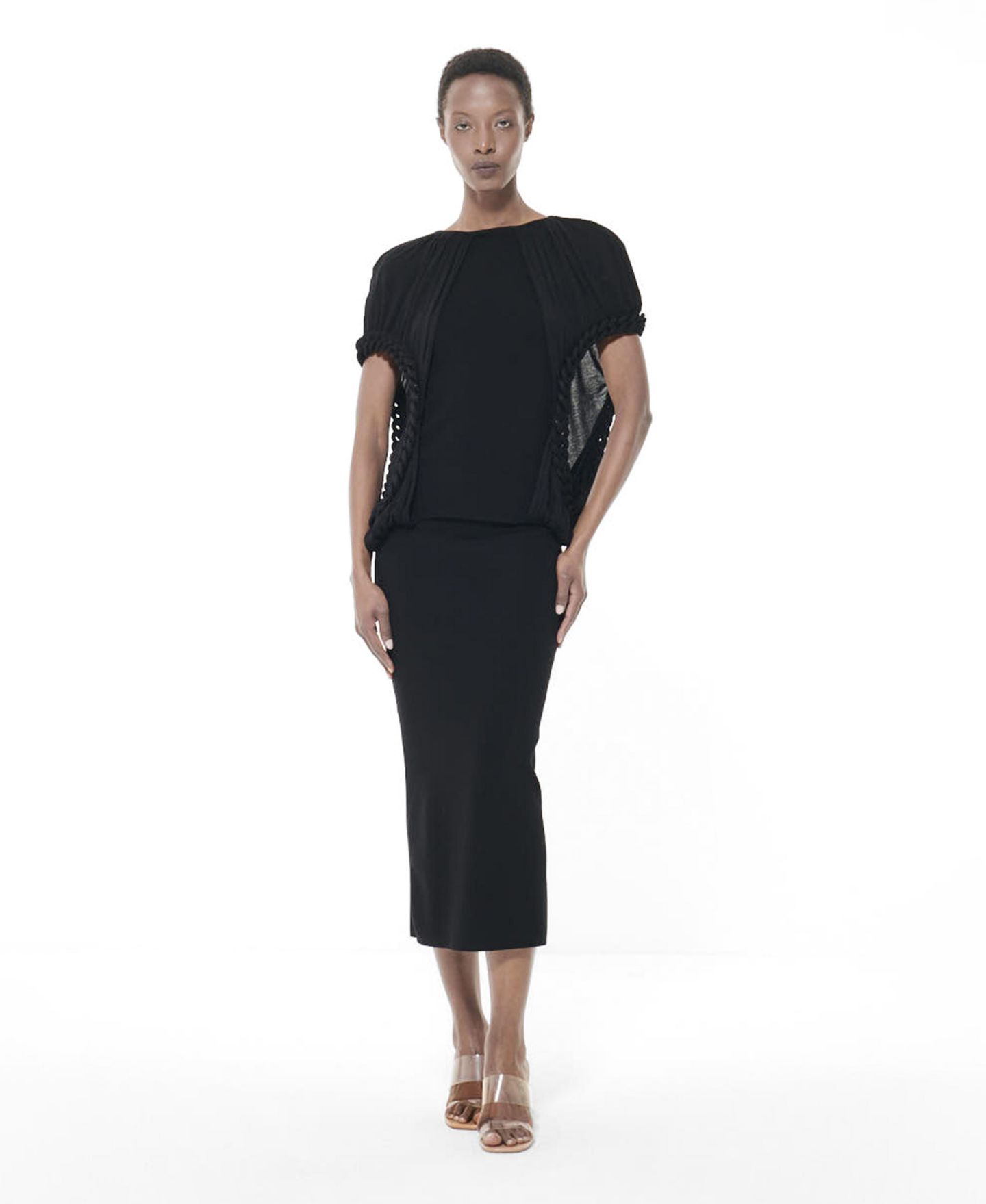 Женская юбка Leem Knit Pencil Midi, цвет: Чёрный — фото 1