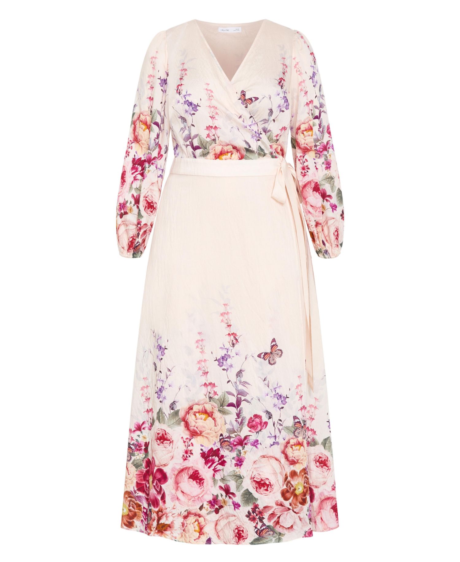 Women's Plus Size Anastasia Garden Print Wrap Maxi Dress